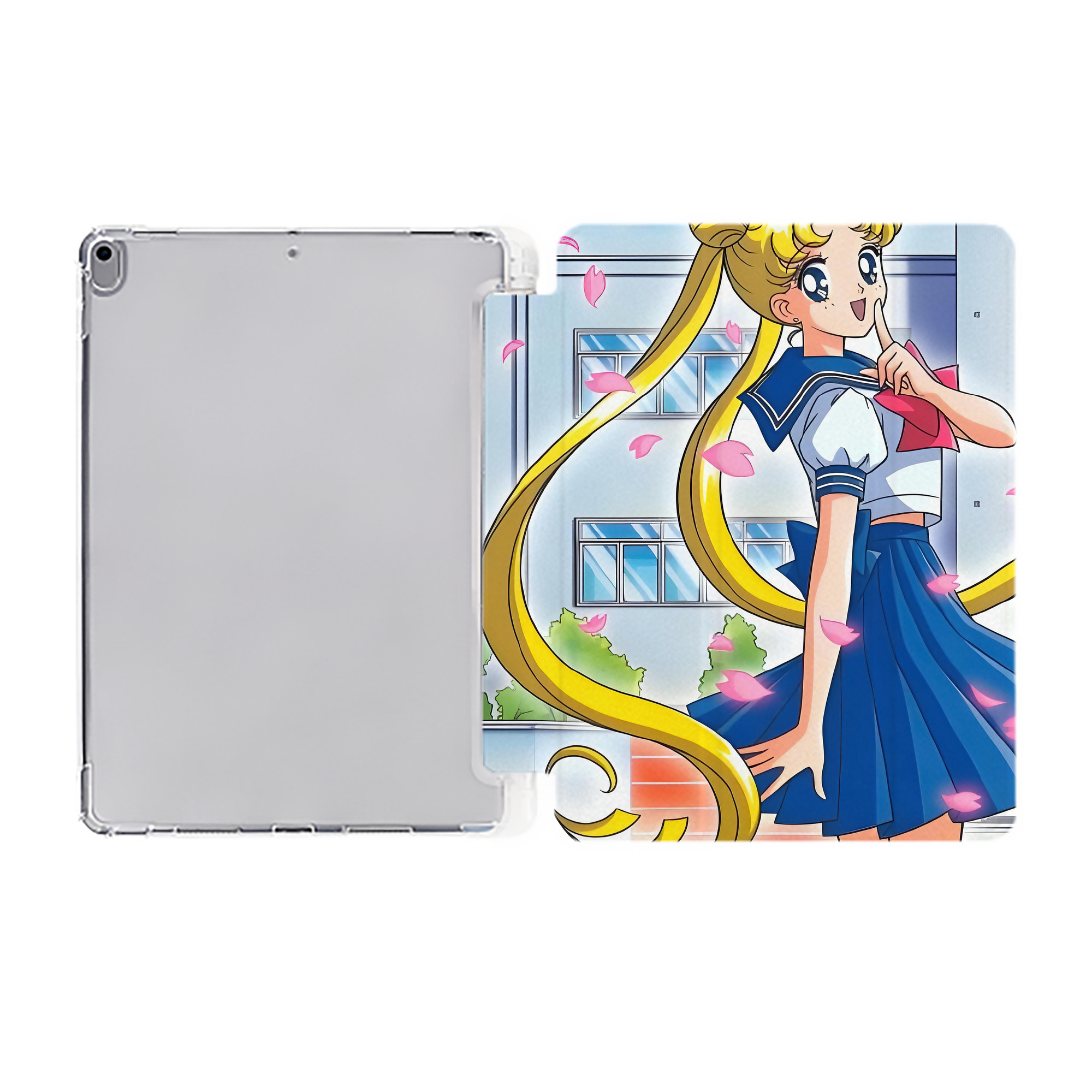 （画像用） 美少女戦士セーラームーン Sailor Moon IPad ケース ペン収納付き 三つ折りスタンド PUレザー×シリコン 対応機種9.5/10.5/10.9インチ